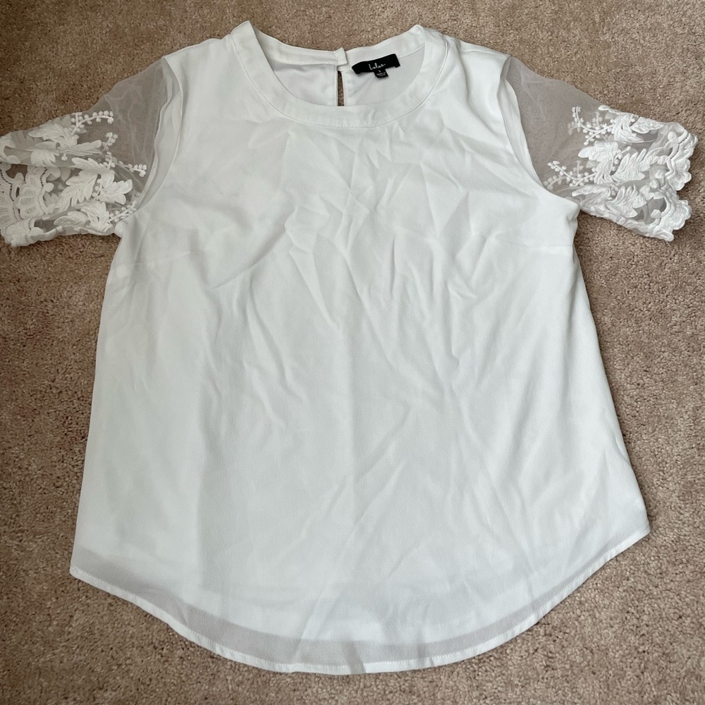 Lulus Chiffon and Lace T-shirt